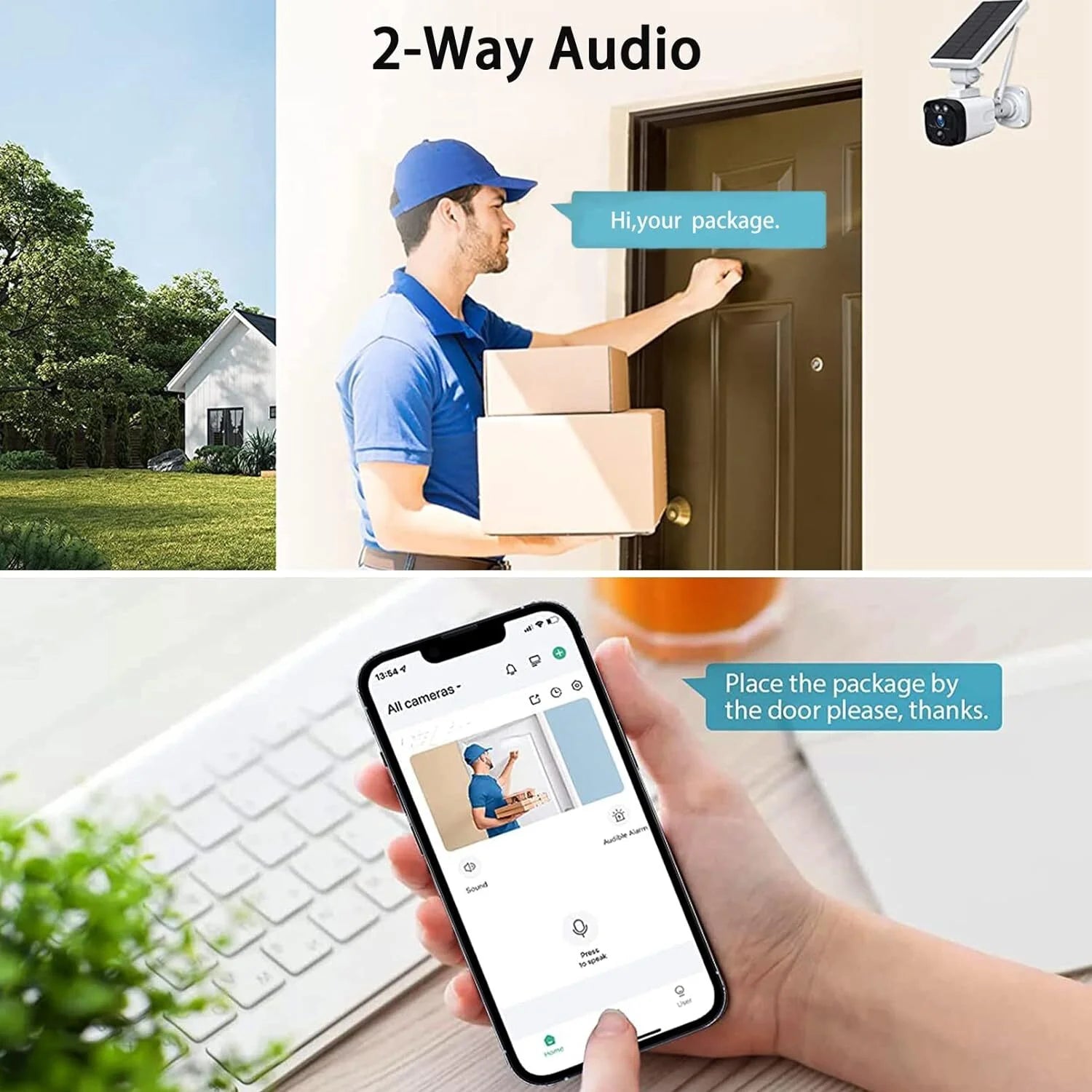 TOGUARD SC04 2K/4MP Solar Security Camera System Outdoor WiFi Wireless Bullet Surveillance Camera NVR HDMI Connector