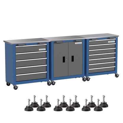 Rolling Tool Chest 5-Drawer Tool Cabinet with Stainless Steel Top Key Lock Heavy-Duty