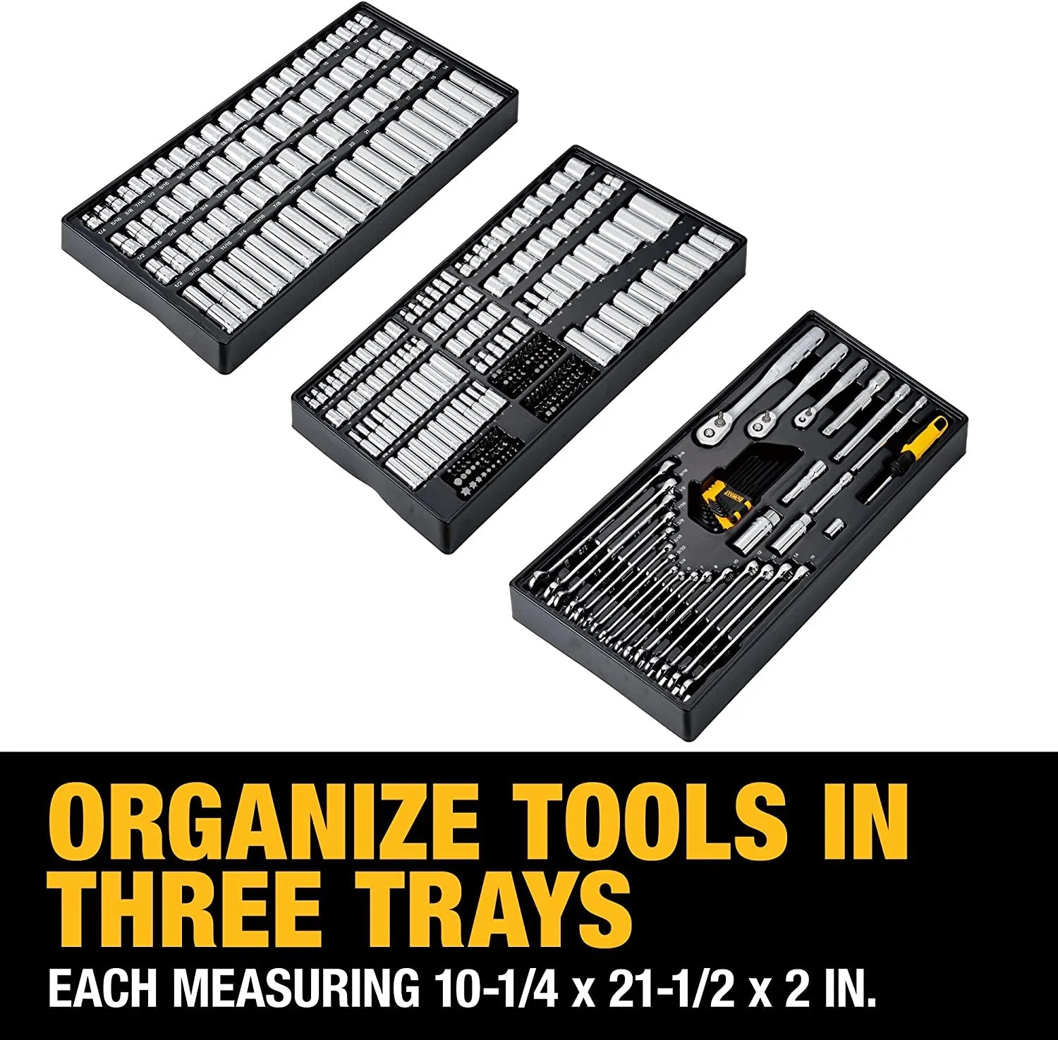 DEWALT Mechanics Tool Set, 1/4", 3/8", 1/2" Drive Tools and Combo Wrenches, 341 Piece (DWMT45341)
