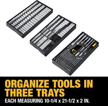 DEWALT Mechanics Tool Set, 1/4", 3/8", 1/2" Drive Tools and Combo Wrenches, 341 Piece (DWMT45341)