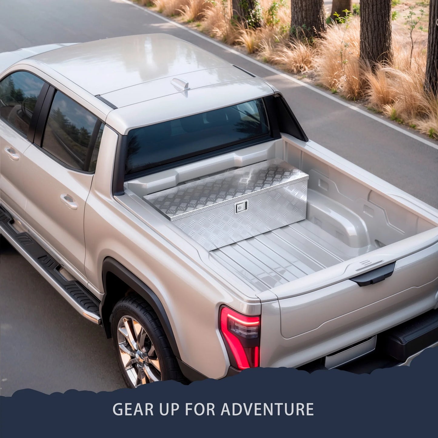 ARKSEN 33" Trailer Truck Pickup Aluminum Tongue Storage Tool Box, Silver