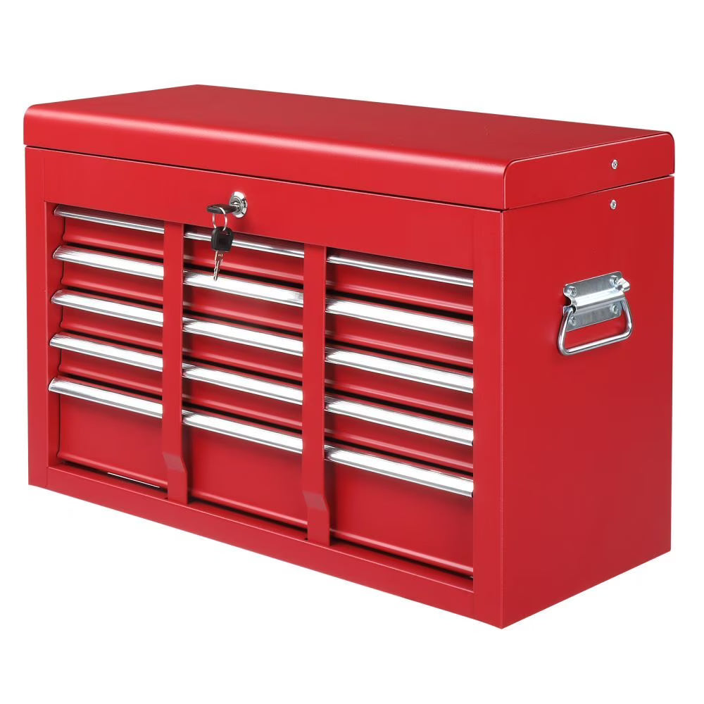 IVV 4-Drawer Rolling Tool Chest w/Lock & Key, Tool Storage Cabinet with Universal Wheels, Anti-Scratch Liners, Tool Organizer Box for Garage, Warehouse & Repair Shop, Red