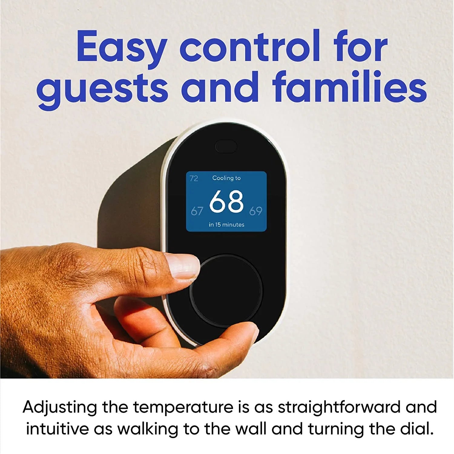 WYZE Smart Wifi Thermostat for Home with App Control Works with Alexa and Google Assistant, Black