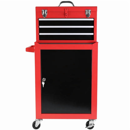 3-Drawer Rolling Tool Chest with Wheels - Heavy-Duty Storage Cabinet, Locking System, and Adjustable Shelf for Garage and Warehouse