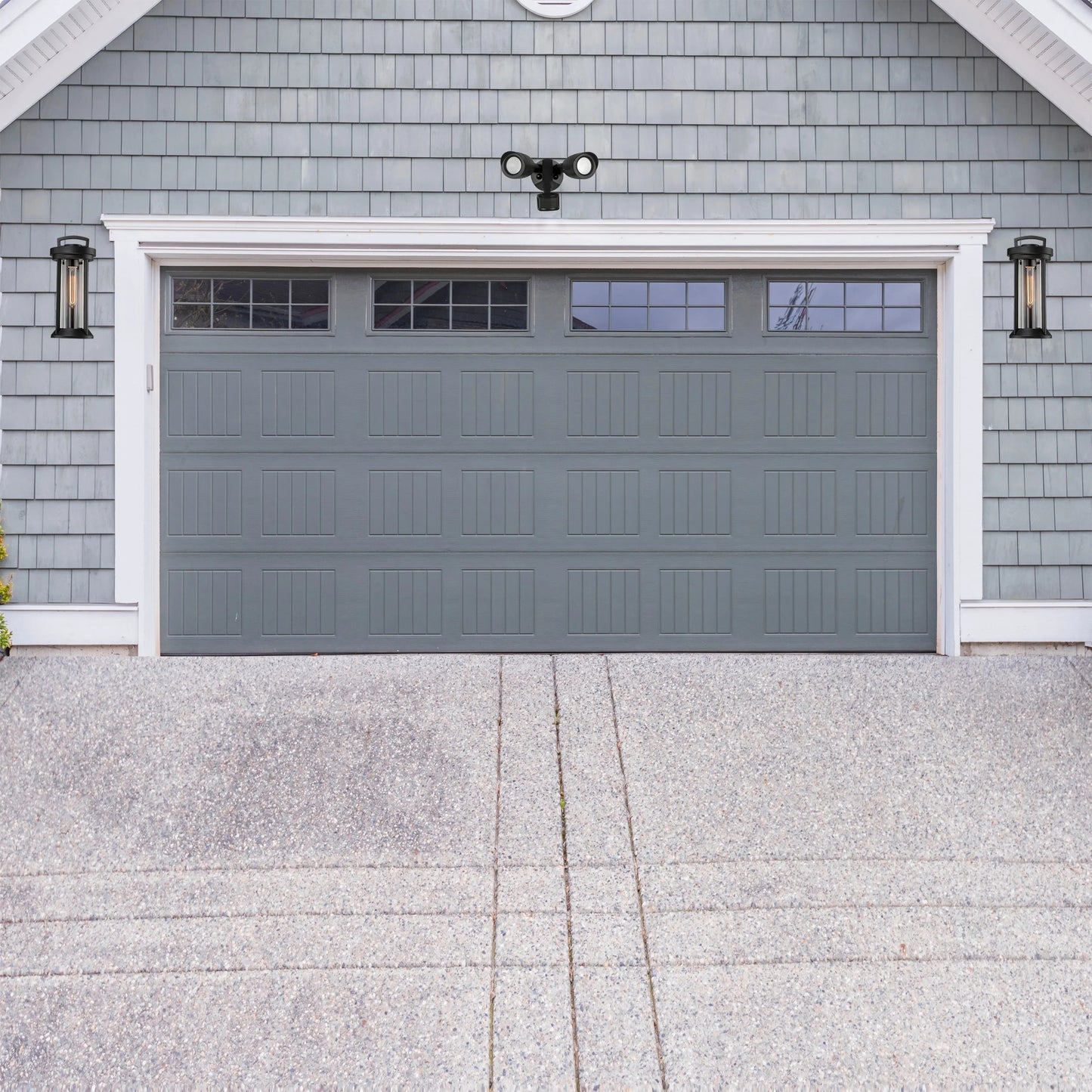 Nuvo Lighting LED Security Light Dual Head With Motion Sensor Black Finish 3000K