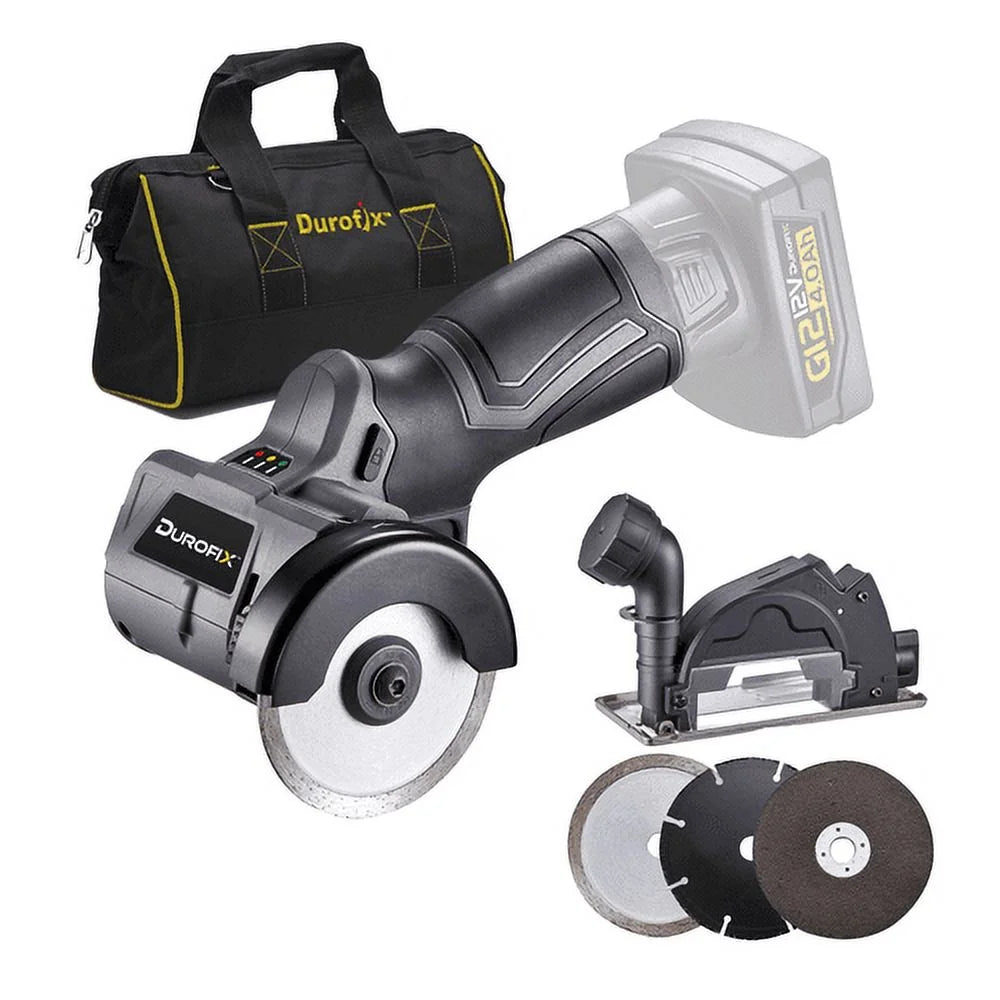 Durofix G12 Series RK12136-2-K2 12V Cordless 3/8" Hammer Drill Power Tool Combo Kit with 3 Inch Compact Cut Off Tool, Reciprocating Saw, 1 Battery & Charger