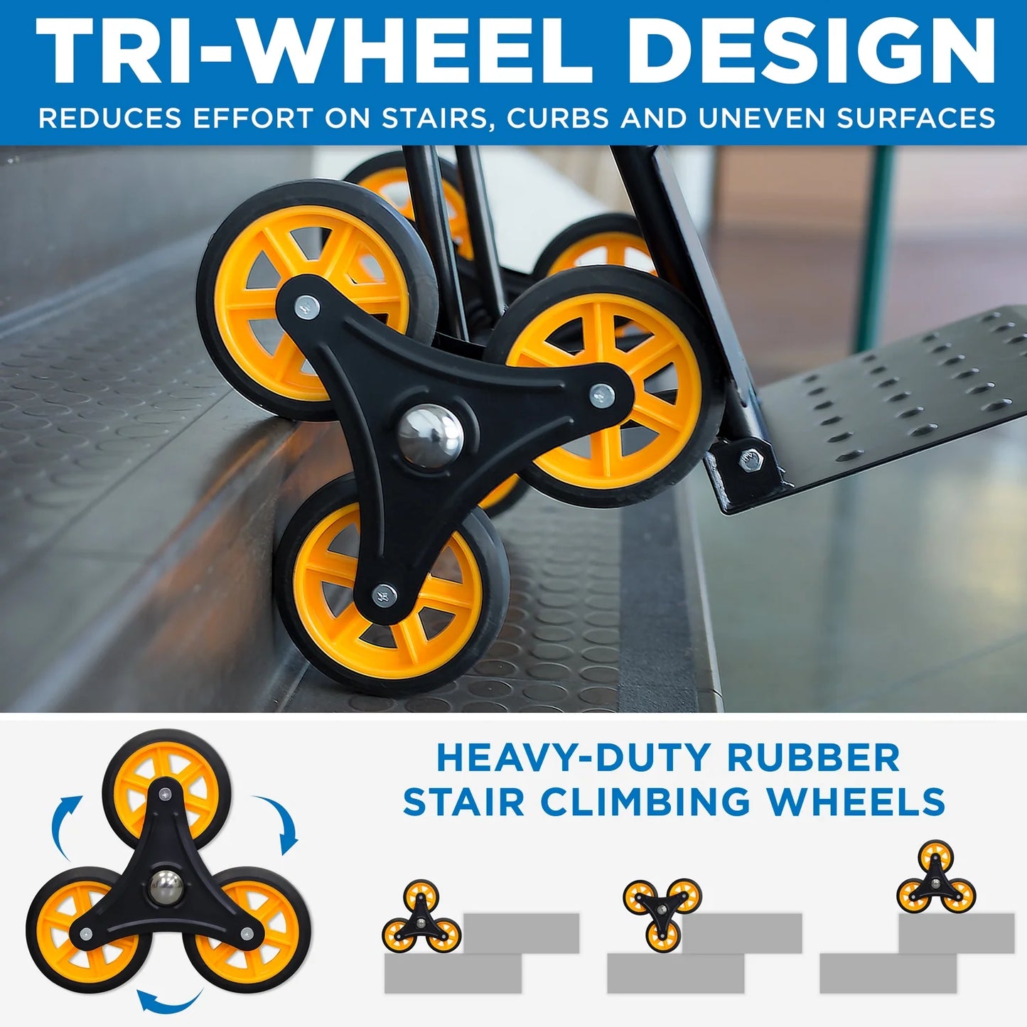 Mount-It! Stair Climber Hand Truck and Dolly , 264 lbs. Capacity Heavy-Duty Trolley Cart