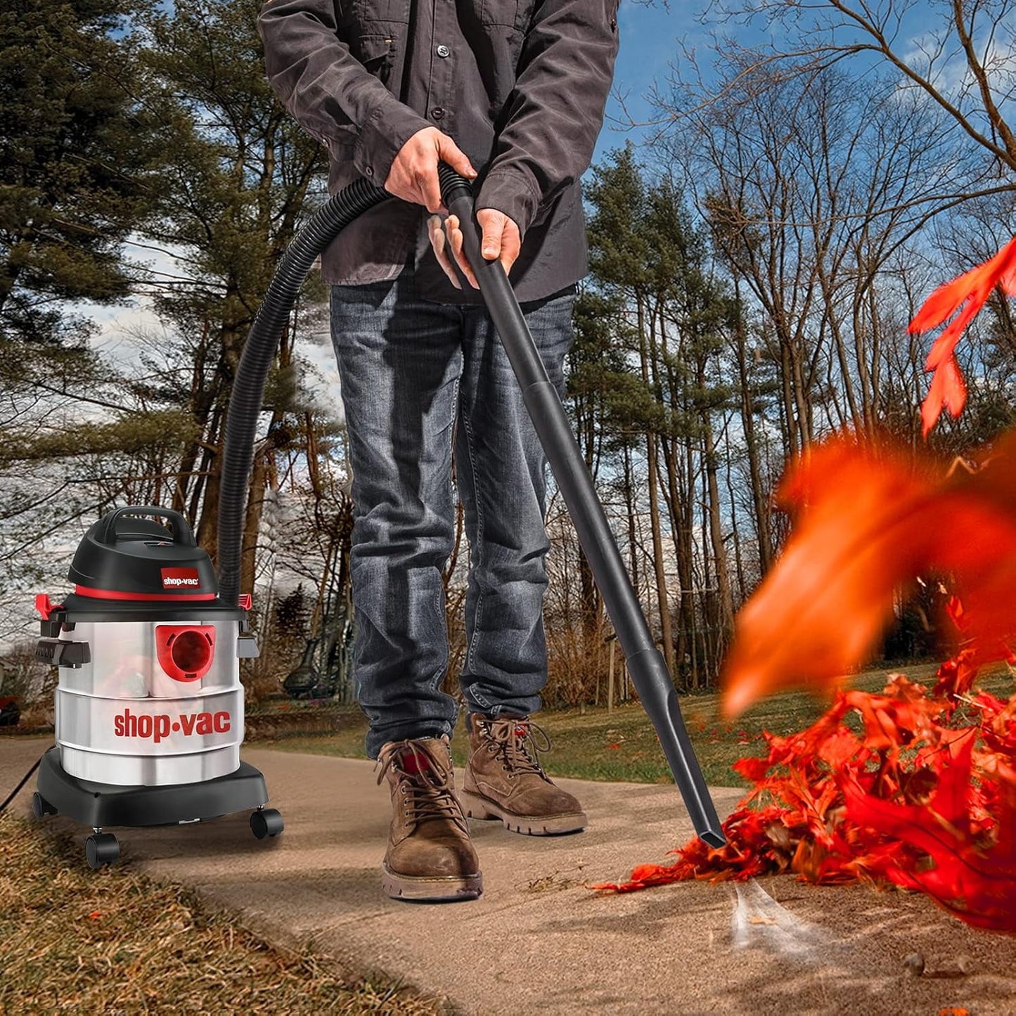 Shop-Vac 5989300, 5 Gallon, 4.5 HP Electric Corded Wet/Dry Vacuum Cleaner for Garage, Silver