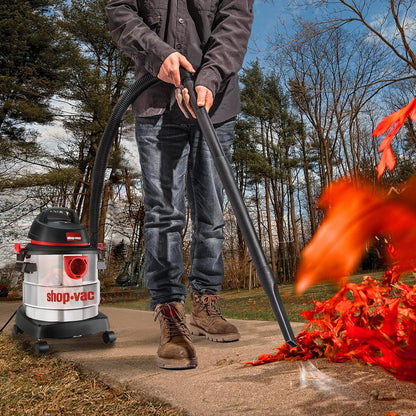Shop-Vac 5989300, 5 Gallon, 4.5 HP Electric Corded Wet/Dry Vacuum Cleaner for Garage, Silver