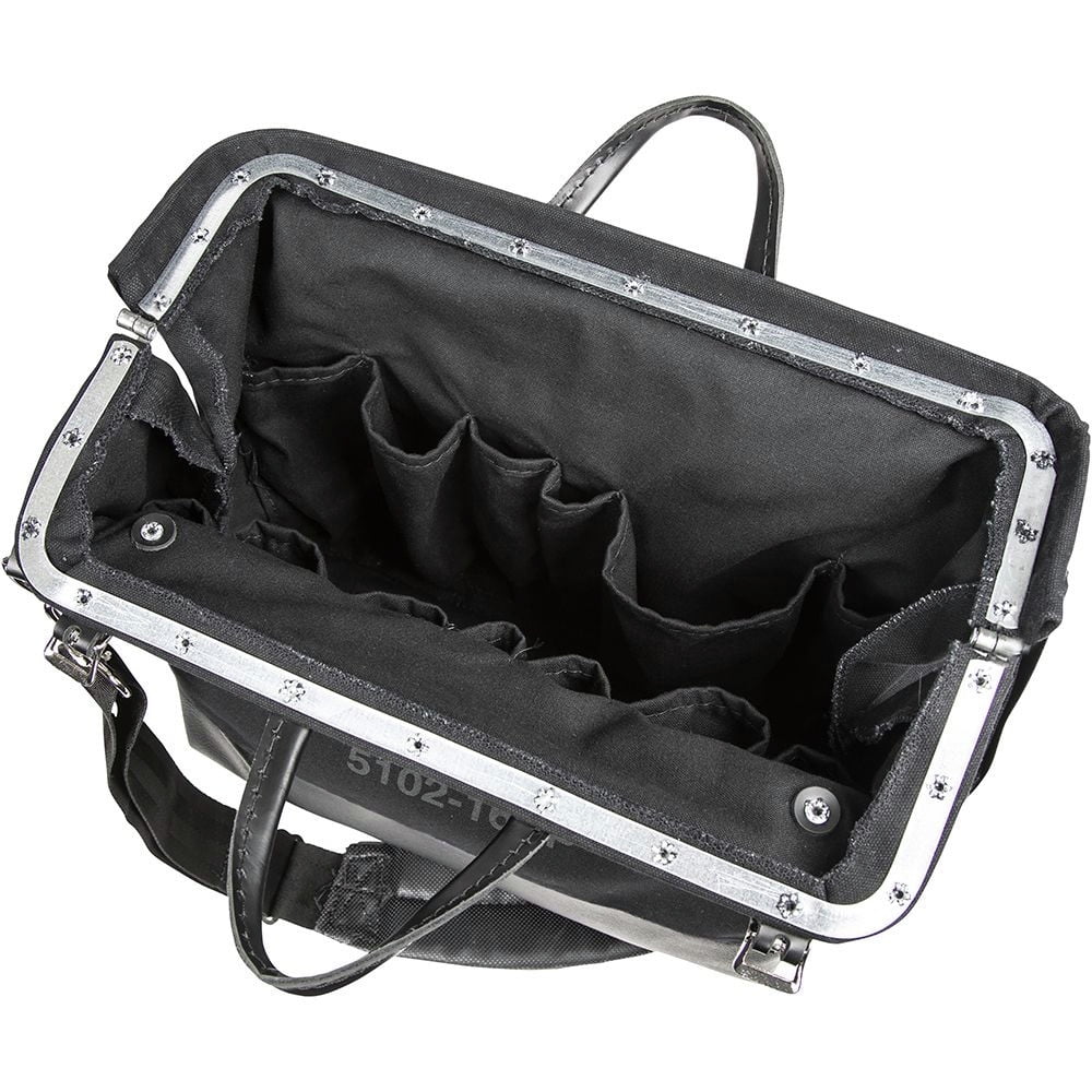 Klein Tools 510216SPBLK 16 in. Deluxe Canvas Tool Bag - Large, Black