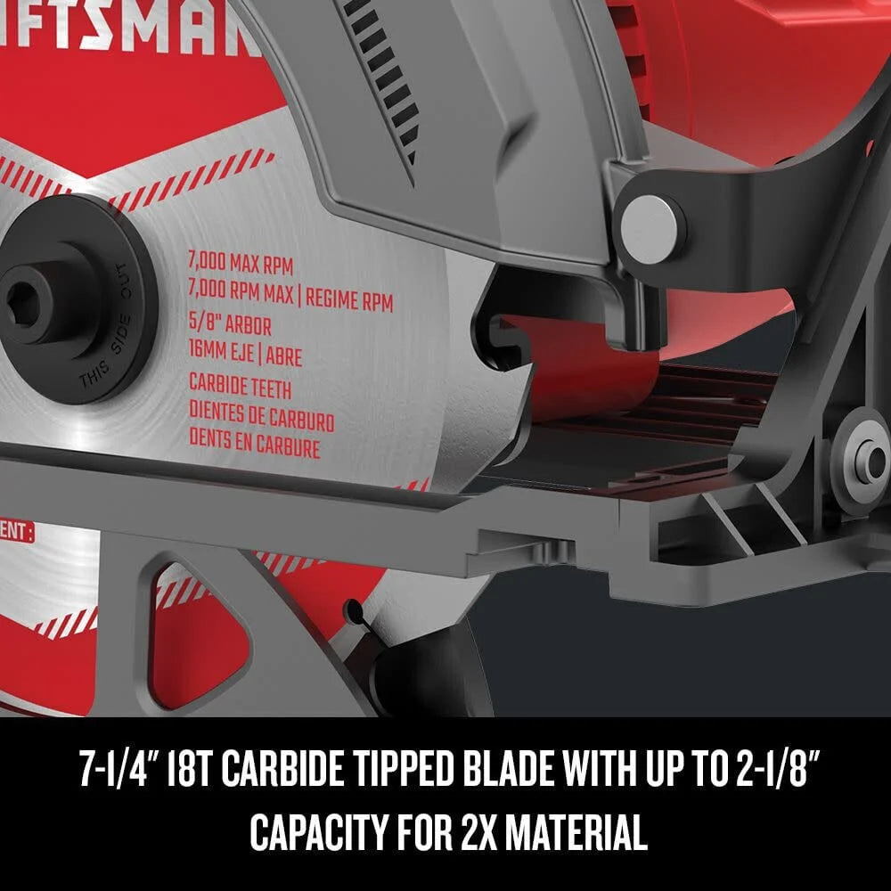 Craftsman 15A 7.25 in Corded Lightweight Circular Saw, 5500 RPM