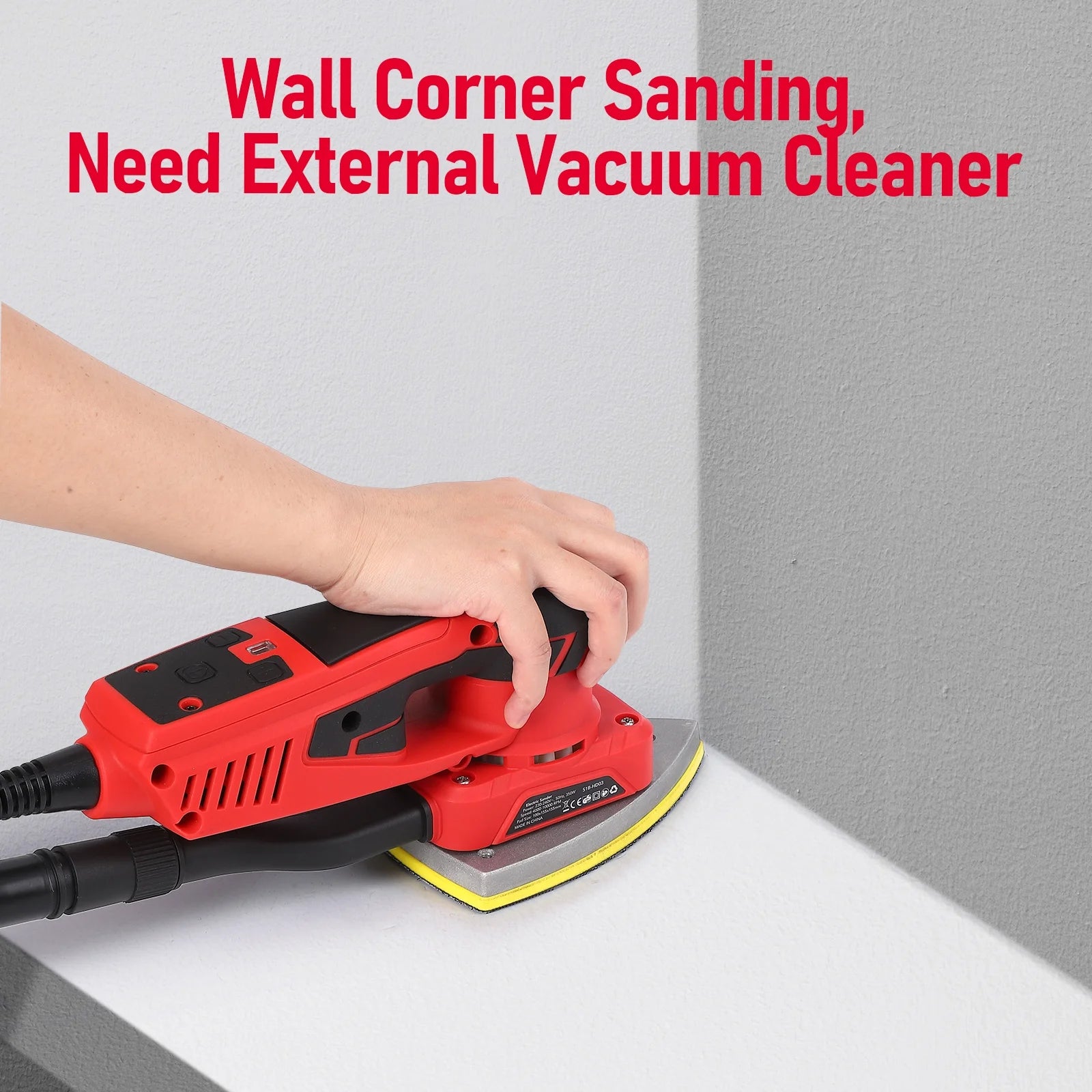 M optimized Electric Detail Sander with 12 Sanding Paper, 350W Brushless Motor Mouse Sander, Powerful & Low Vibration, 10000 RPM, for Wood Working, Polishing, Carpentry