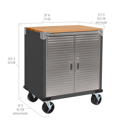 Seville Classics UltraHD 2-Door Rolling Cabinet