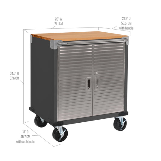 Seville Classics UltraHD 2-Door Rolling Cabinet