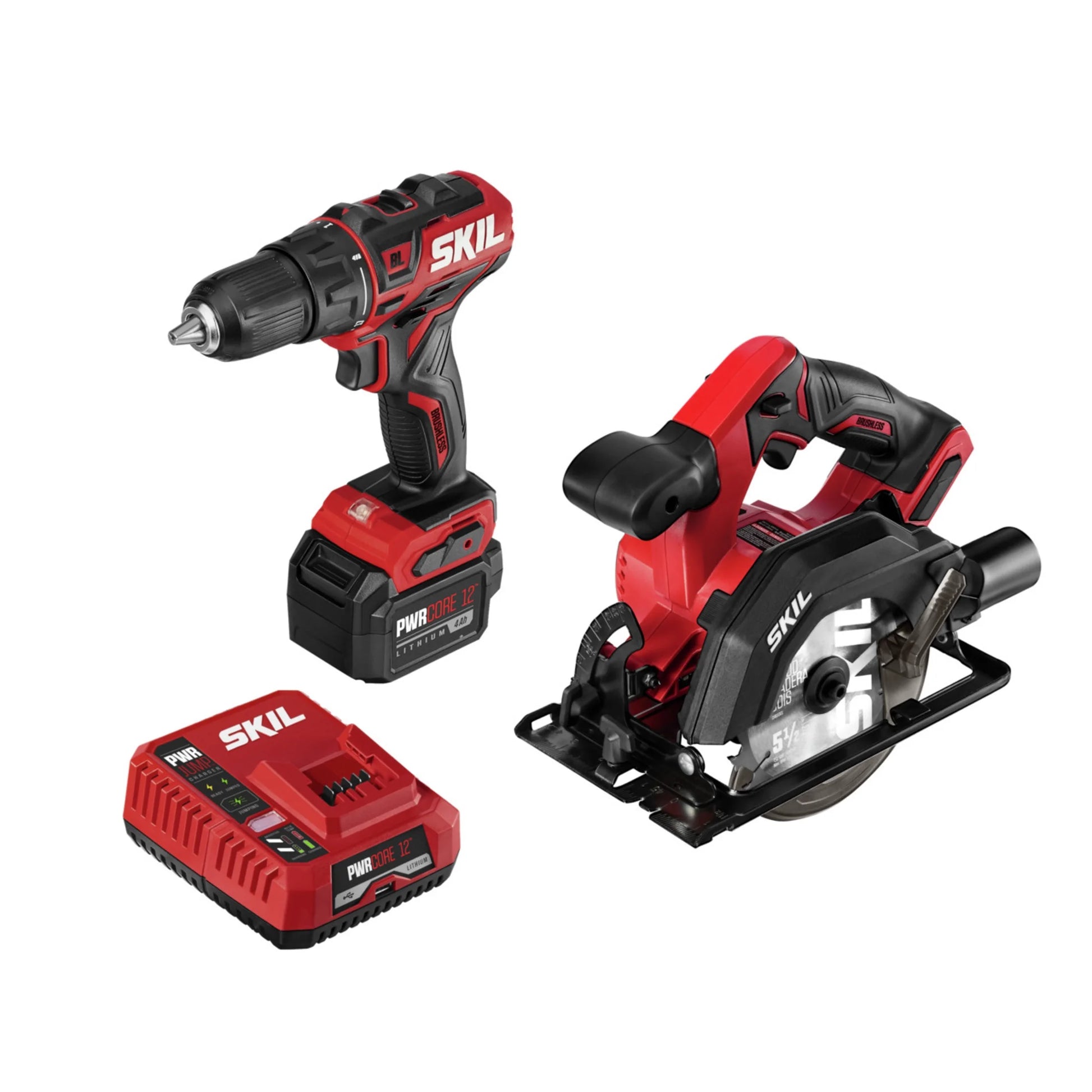 SKIL Brushless 12V Cordless Drill Driver, Circular Saw, and Oscillating Multi Tool Kit