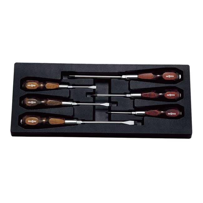 Nepro NPNTD306 Wood Handle Precision Grip Screwdriver Set - 6 Piece