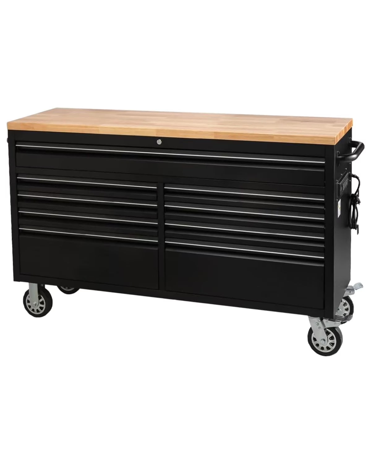 M optimized 61" Rolling Tool Chest with 9 Drawers, Lockable Tool Cabinet with Wheels, Mobile Workbench for Garage and Workshop Storage, Large Rolling Tool Chest