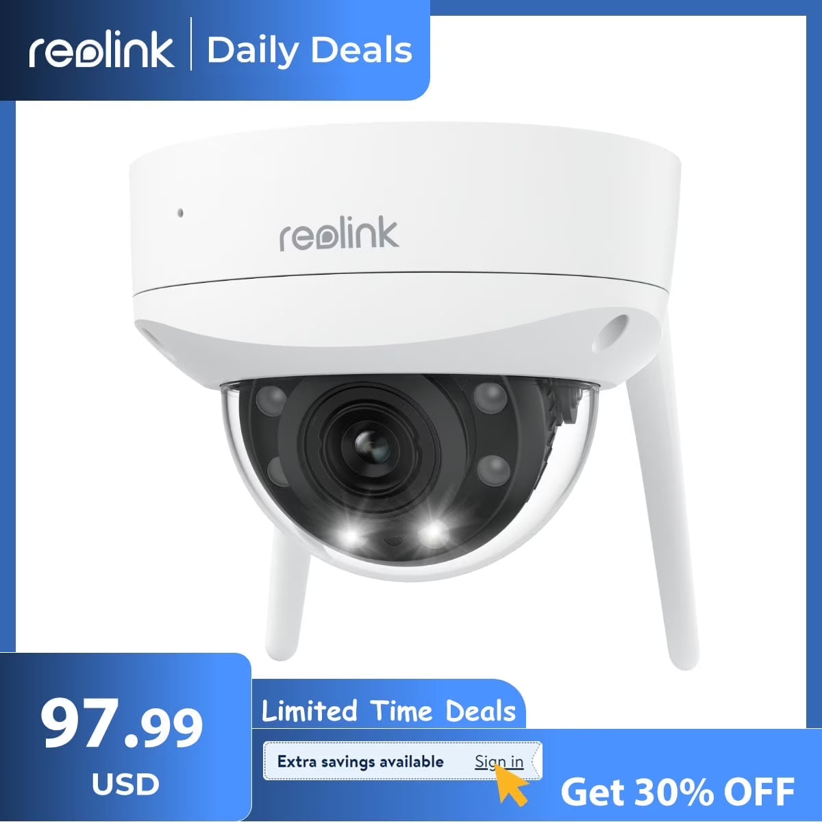 Reolink 4K Color 8MP Wi-Fi 6 Security Camera, 5X Optical Zoom, IK10 Vandal-Proof Surveillance Camera