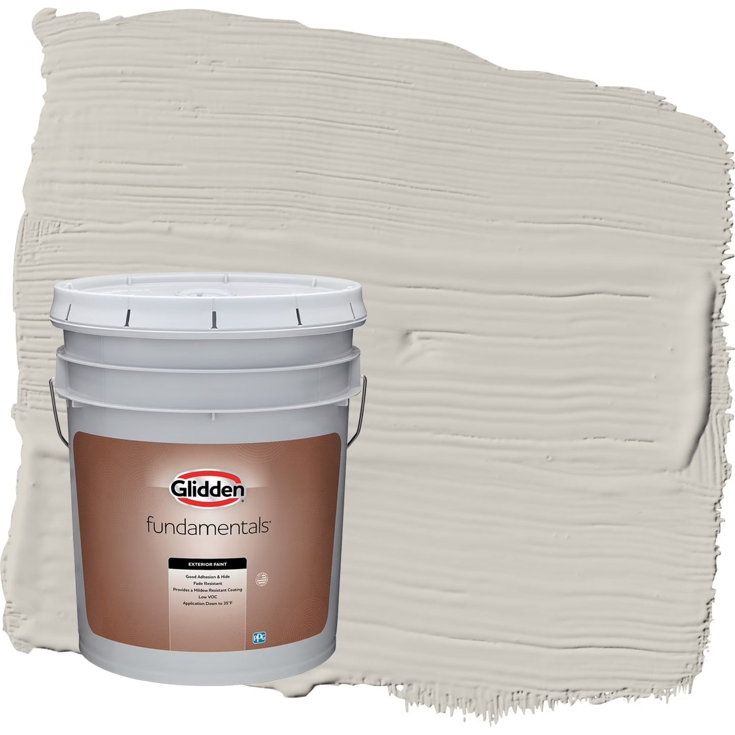 Glidden Fundamentals Swirling Smoke/Beige Semi-Gloss Exterior Paint, 5 Gallon