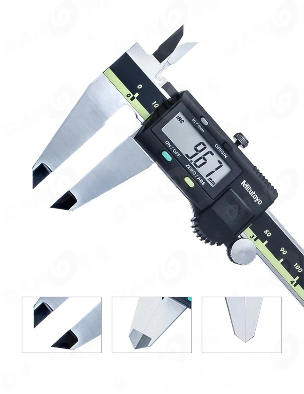 Mitutoyo 500-196-30 Advanced Onsite Sensor AOS Absolute Scale Digital Caliper 500 Series, 0" to 6"/0 to 150mm Measuring Range, 0.0005"/0.01mm Resolution, AOS
