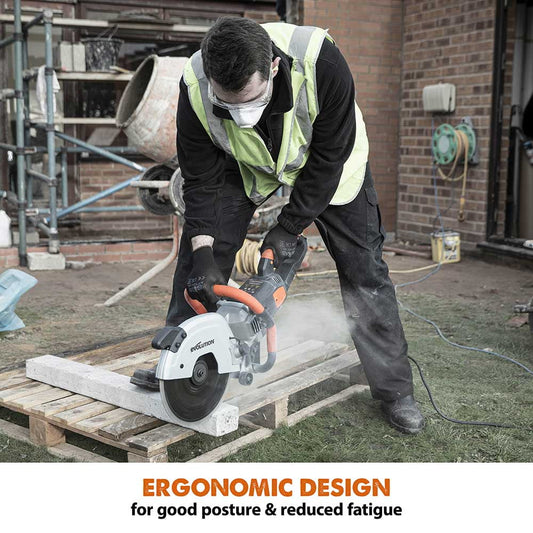 Evolution R300DCT 12 in. Electric Concrete Cut-Off Saw, Disc Cutter with 12 in. Diamond Blade (D300SEG-CS2) Included