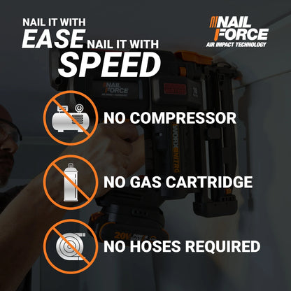 Worx Nitro WX841L 20V 16GA Brushless Finish Nail Gun (Battery & Charger Included)