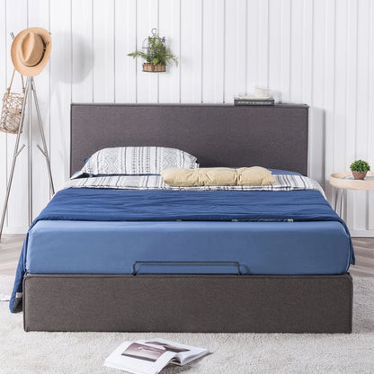 Zinus Finley 34" Upholstered Platform Bed with Lifting Storage, Full