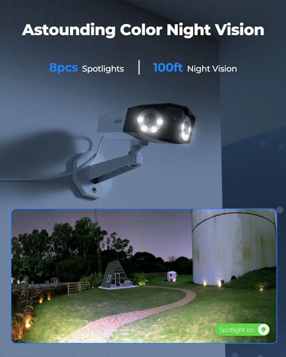 Reolink 4K Duo 2 Series Dual-Lens 180? PoE Camera, Color Night Person/Car/Pet Detection, 2-Way Audio