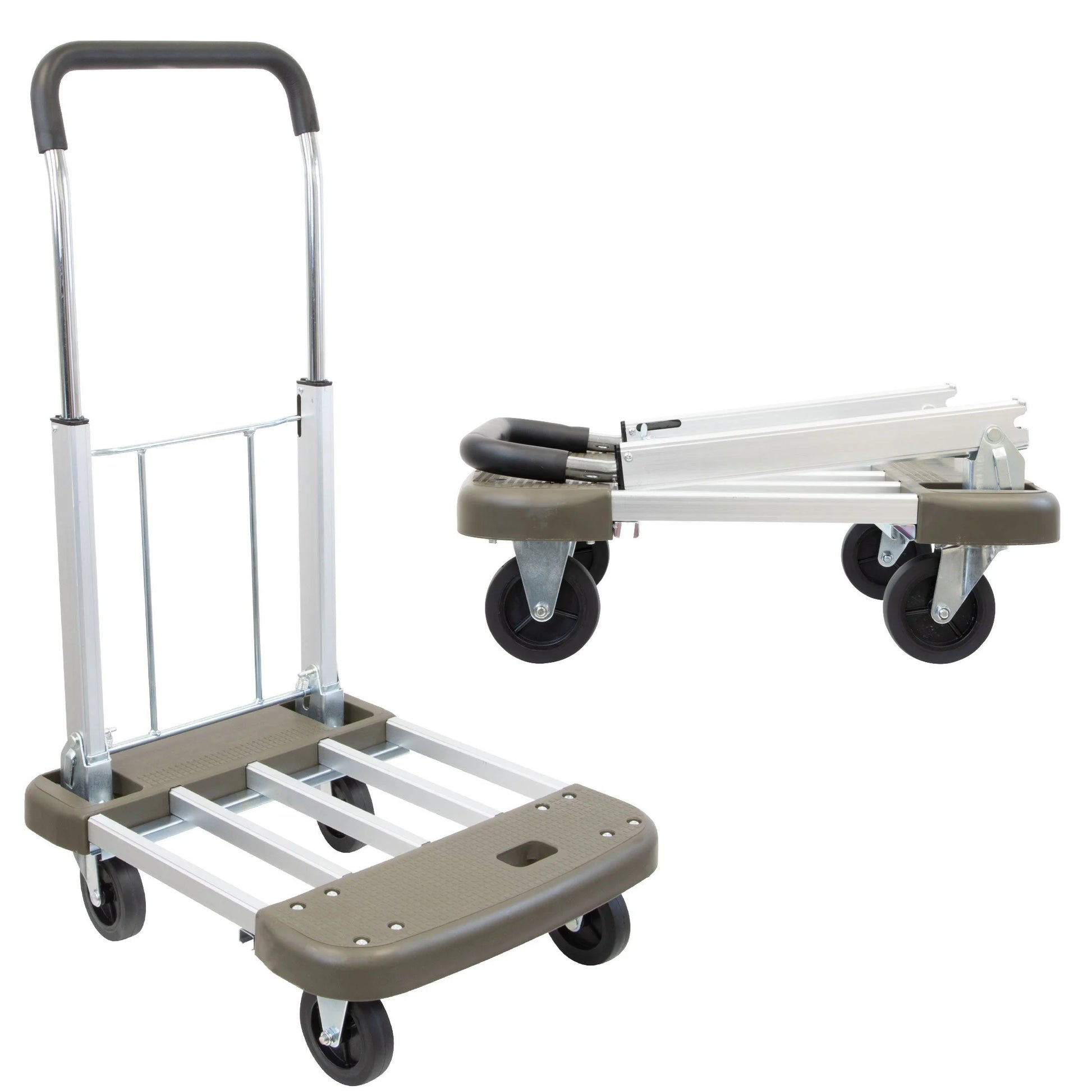 Mount-It! Folding Platform Hand Truck with Expandable Base | 330LBS Capacity