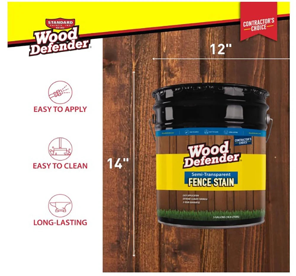 Wood Defender Semi-Transparent Fence Stain BLACK 5-gallon