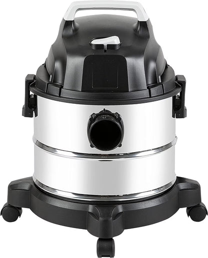 Basics Wet Dry Vacuum Cleaner, 4 Gallon Shop Vac with 3HP Motor, Stainless Steel Tank, Durable Multi-Surface Cleaner, Grey/Black