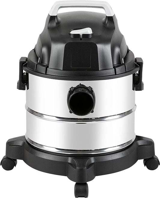 Basics Wet Dry Vacuum Cleaner, 4 Gallon Shop Vac with 3HP Motor, Stainless Steel Tank, Durable Multi-Surface Cleaner, Grey/Black