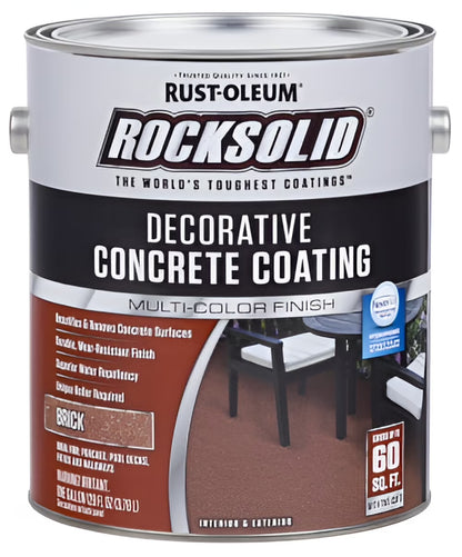 Rust-Oleum® 306264 RockSolid® Decorative Concrete Coating, Brick, 1 Gallon