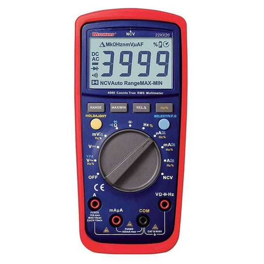Westward Digital Multimeters,40 Ohms,4000 Counts 22XX20