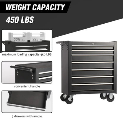 Rolling Tool Chest With 7 Drawer Tool Box With Wheels Multifunctional Tool Cart Mechanic Tool Storage Cabinet For Garage, Warehouse, Workshop, Repair Shop