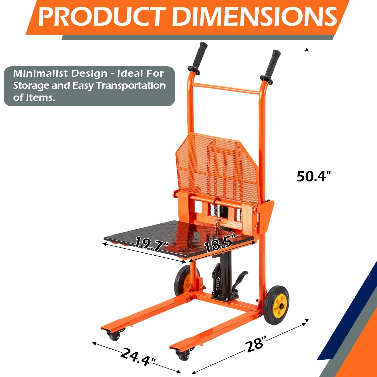 AECOJOY Hydraulic Material Lift Pallet Truck 500 Lbs,Lift Table Cart,32" Max Lift Height Pallet Truck Jack with Lockable Swivel Casters - Ideal for Warehouse, Workshop and Garage Use