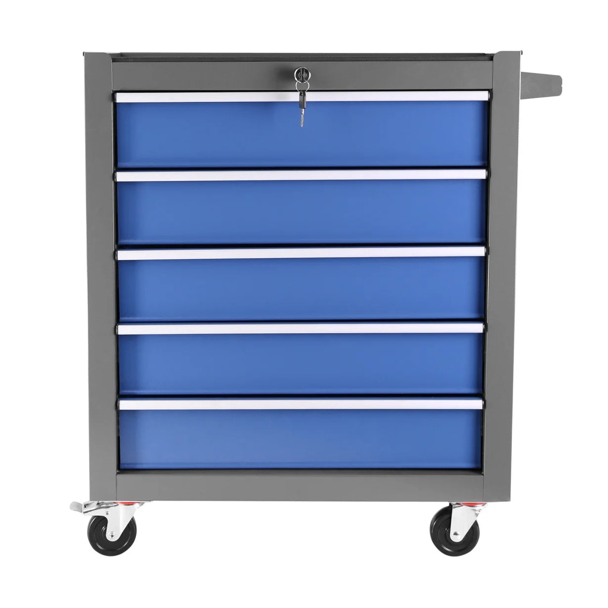 Rolling Tool Box With 5-Drawers, tool Chest with wheels with Keyed Locking System and Drawer, Liners, Tool Caet with Link Buckle and can be Combined to Large Cabinet Set, for Warehouse, Garage