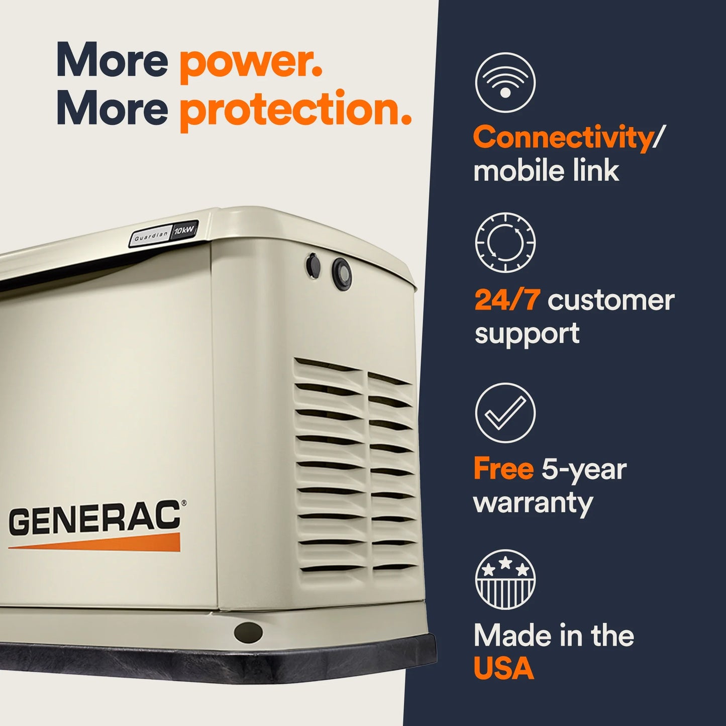 Generac Guardian 14kW Push Button Start House Generator, CO Shut-Off