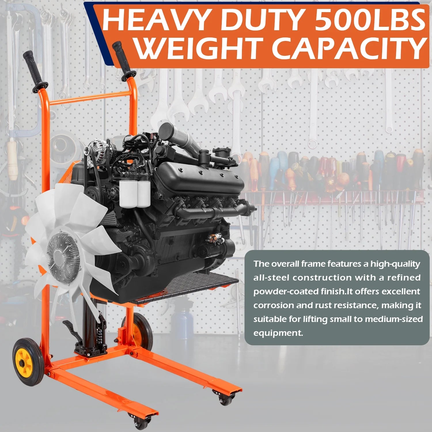 AECOJOY Hydraulic Material Lift Pallet Truck 500 Lbs,Lift Table Cart,32" Max Lift Height Pallet Truck Jack with Lockable Swivel Casters - Ideal for Warehouse, Workshop and Garage Use