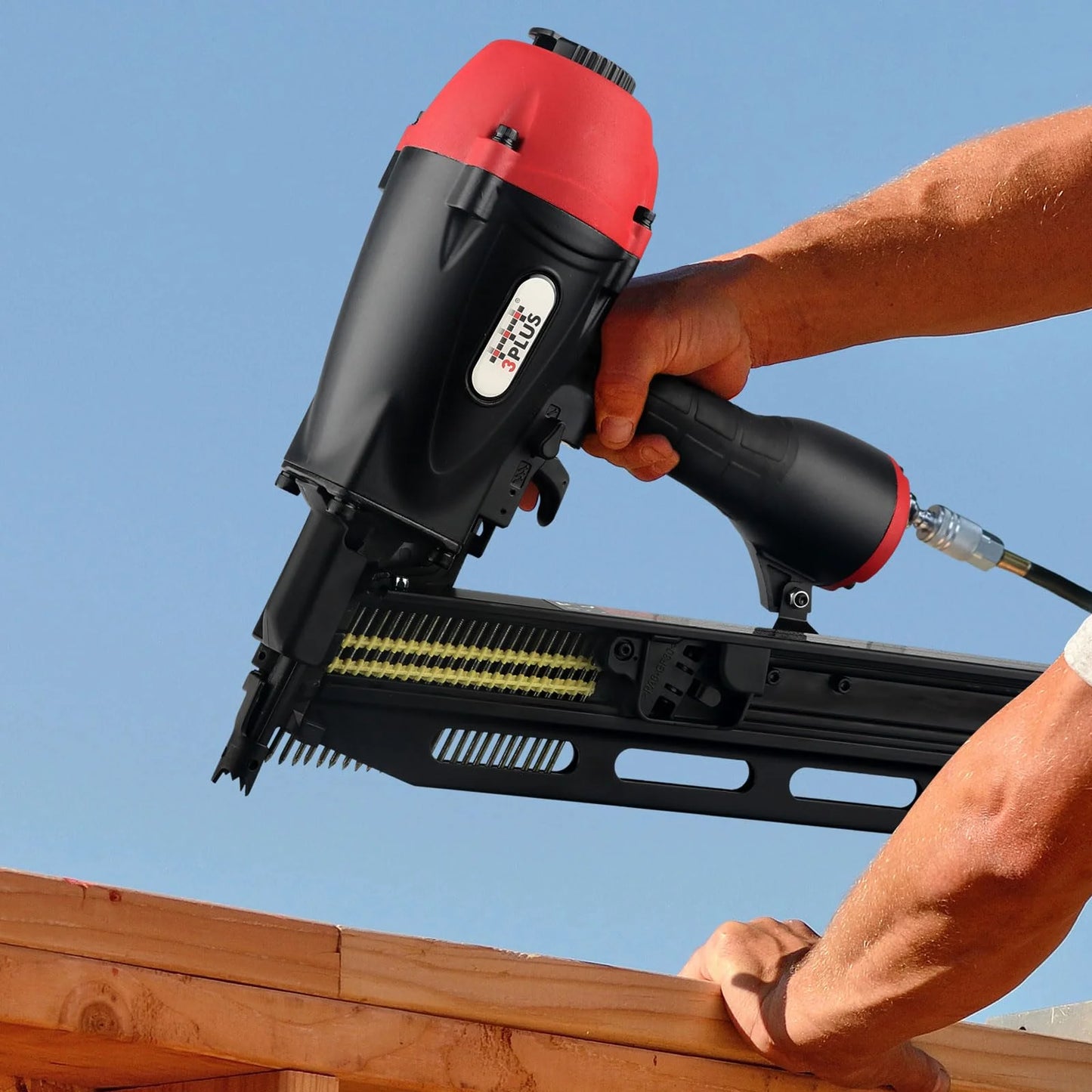 3PLUS H2190SP Pneumatic Framing Nail Gun with 21 Degree Full Round Head