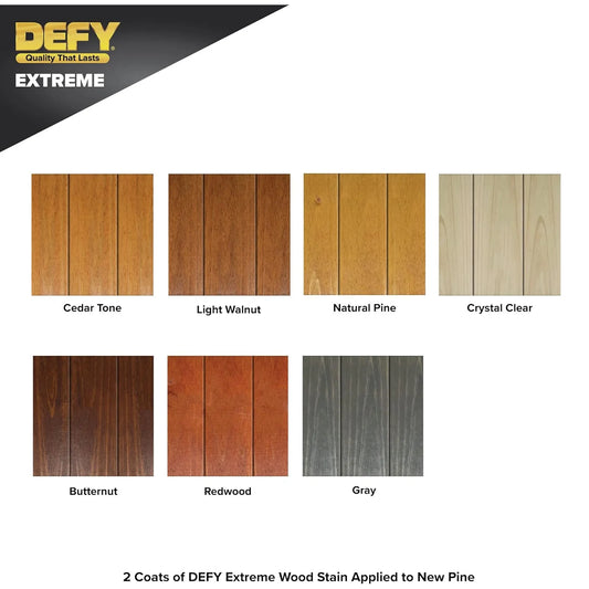 DEFY Extreme Wood Stain and Sealer in One - 5 Gallon Semi-Transparent Waterproof Coating for All Wood Types - Light Walnut