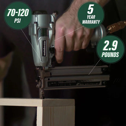 Metabo HPT Pro Brad Nailer Kit, 18 Gauge, High Grade Aluminum Magazine, Accepts 5/8-Inch To 2-Inch Brad Nails, NT50A5