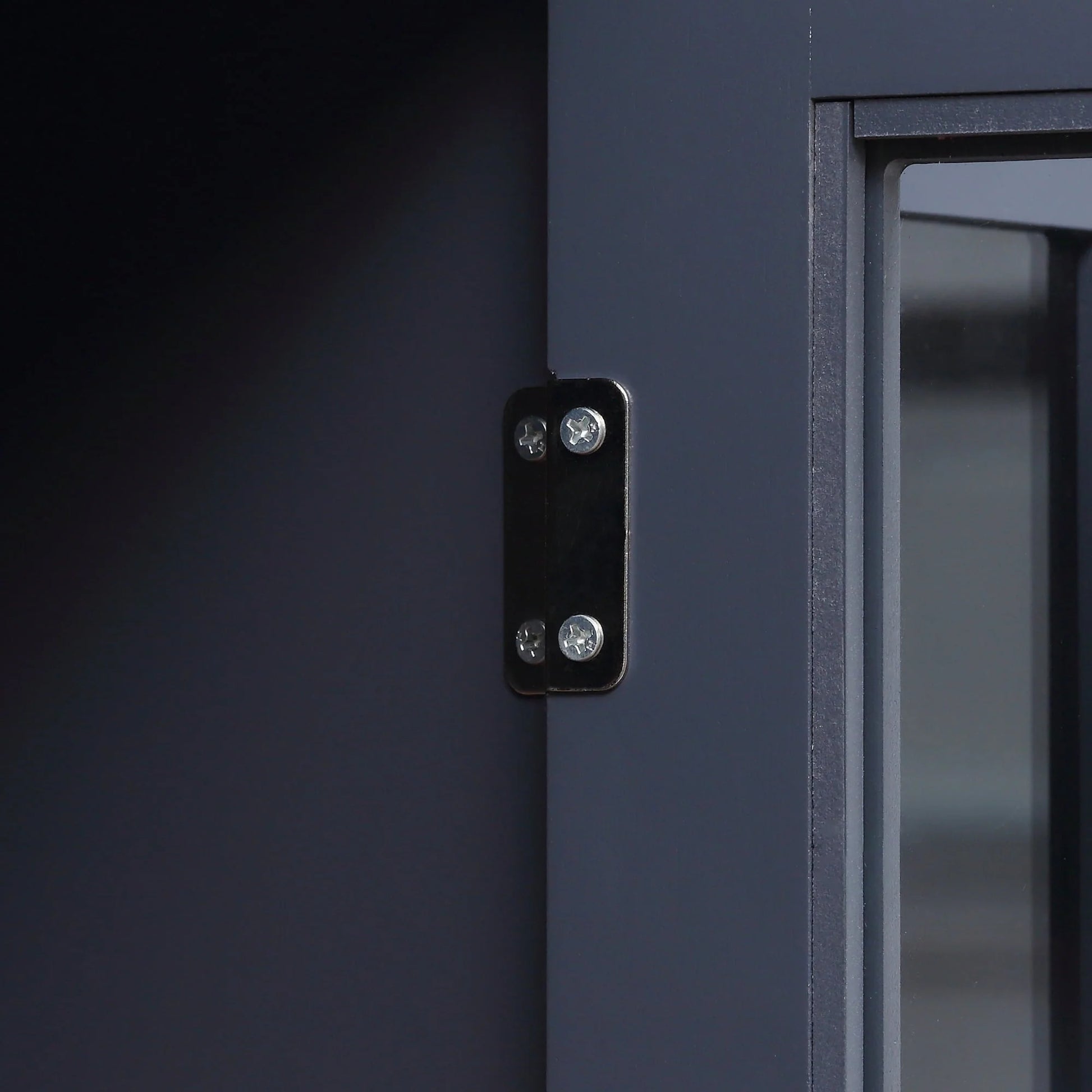 HOMCOM Sideboard, Buffet Cabinet with Storage, Adjustable Shelves, Credenza with 4 Glass Doors for Living Room, Study, Gray