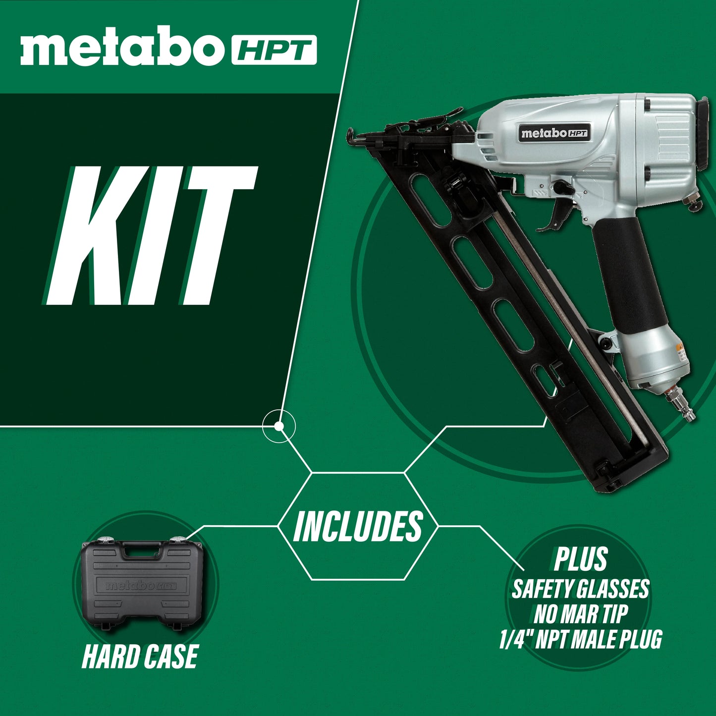 Metabo HPT Finish Nailer, 15 Gauge, Pro Preferred Brand of Pneumatic Nailers, Finish Nails 1-1/4-Inch up to 2-1/2-Inch, Integrated Air Duster, Selective Actuation Switch, 5-Year Warranty, NT65MA4