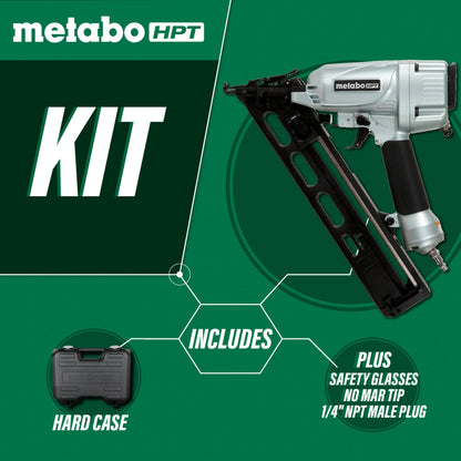 Metabo HPT Finish Nailer, 15 Gauge, Pro Preferred Brand of Pneumatic Nailers, Finish Nails 1-1/4-Inch up to 2-1/2-Inch, Integrated Air Duster, Selective Actuation Switch, 5-Year Warranty, NT65MA4