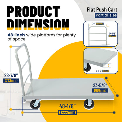 Kojem Platform Truck,2500 lbs Capacity Flat Dolly Cart with Wheels,Heavy Duty Utility Push Carts for Luggage Moving