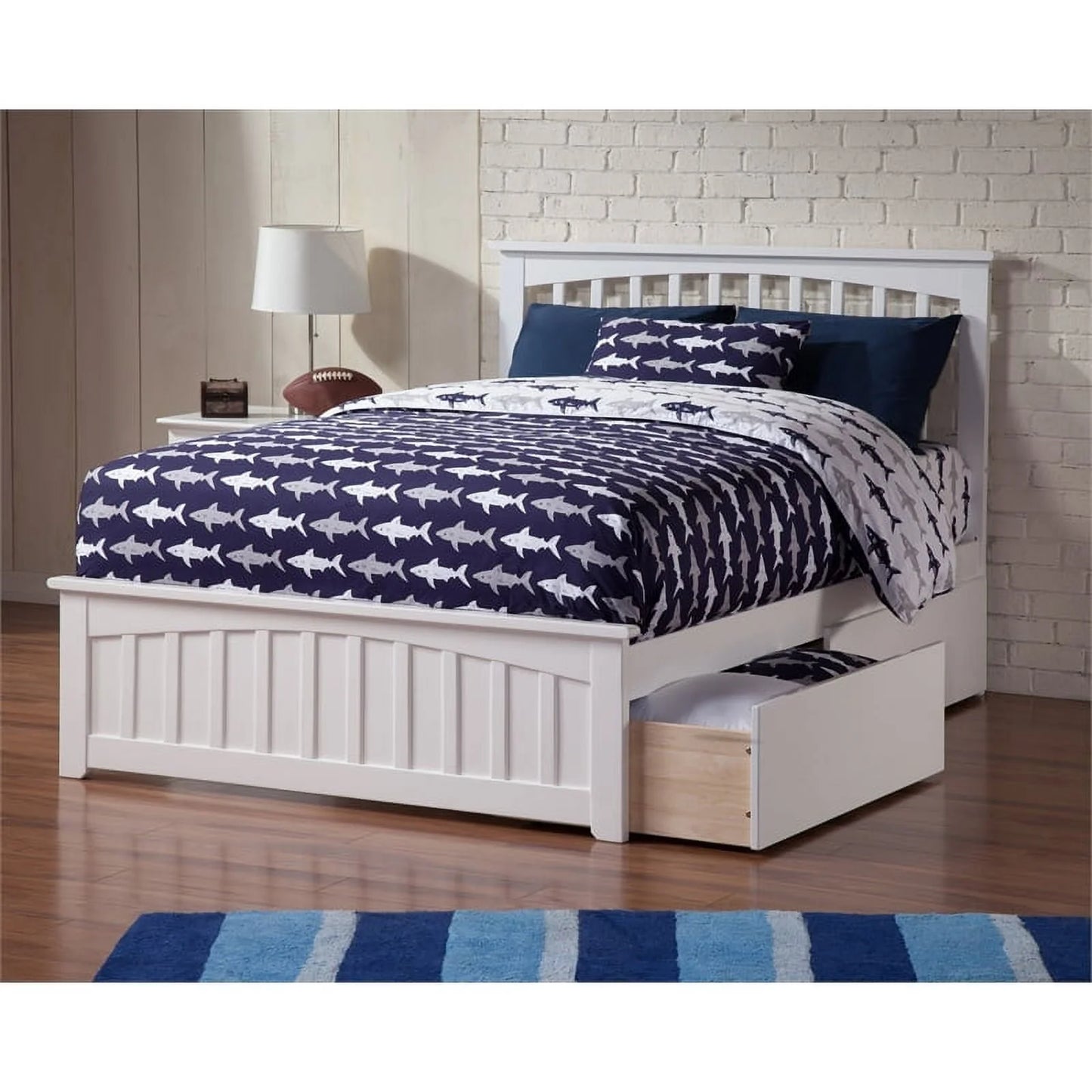Leo & Lacey Urban Full Storage Platform Bed in White