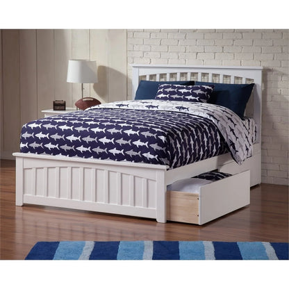 Leo & Lacey Urban Full Storage Platform Bed in White