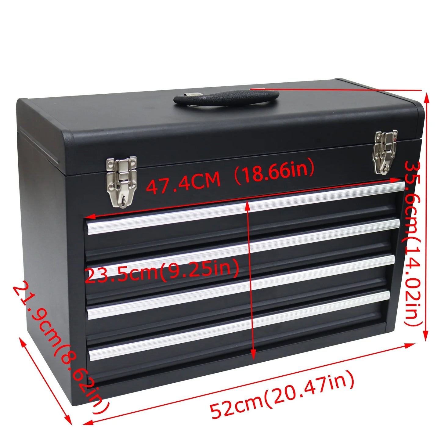 TECHTONGDA 4 Drawer Tool Box Portable Hardware Household Multi-Functional Toolbox with Lock