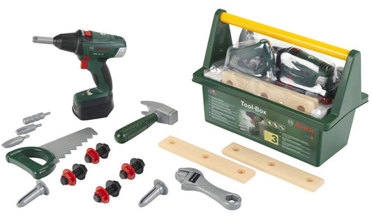 Theo Klein 8520 Bosch Tool Box I with lots of tools I Incl. Battery-Powered Cordless Screwdrive